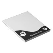 白黒ドッグポーシルエット&文字 ノートパッド (アングル)