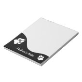 白黒ドッグポーシルエット&文字 ノートパッド (回転)