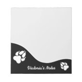 白黒ドッグポーシルエット&文字 ノートパッド (正面)