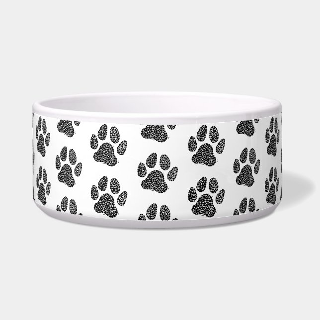 白黒ドッグポープリントリノカット ボウル (正面)