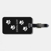 白黒ドッグポープリント名前をカスタムする ラゲッジタグ (裏面横)