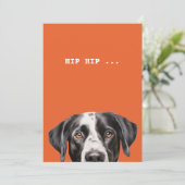 白黒ドッグ顔ポートレート 招待状 (スタンド正面)