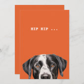 白黒ドッグ顔ポートレート 招待状 (正面/裏面)