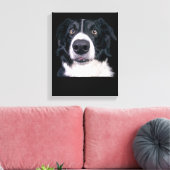 白黒ドッグ顔 キャンバスプリント (インサイチュ (リビング))