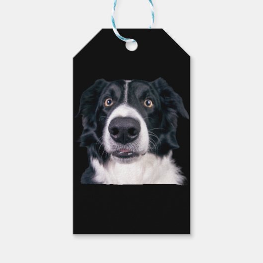 白黒ドッグ顔 ギフトタグ (正面)