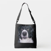 白黒ドッグ顔 クロスボディバッグ (裏面)