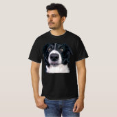 白黒ドッグ顔 Tシャツ (正面フル)