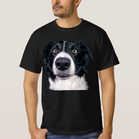 白黒ドッグ顔 Tシャツ (正面)