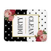 白黒ドットおもしろいフローラクリーン汚れ食洗機 マグネット (横)