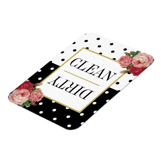 白黒ドットおもしろいフローラクリーン汚れ食洗機 マグネット (左側)