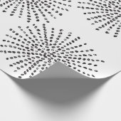 白黒ドットバーストパターンギフト ラッピングペーパー (角)