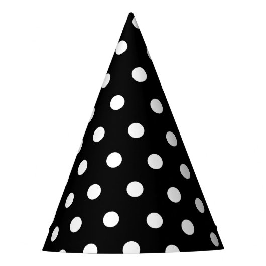白黒ドットパーティー帽子 パーティーハット (正面)