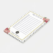 白黒ドットフローラDoリストのモノグラム名 ポストイット (アングル)