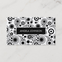 白黒ドットペイズリー 名刺
