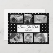 白黒ドット写真日付ポストカードの保存 案内ポストカード (正面/裏面)