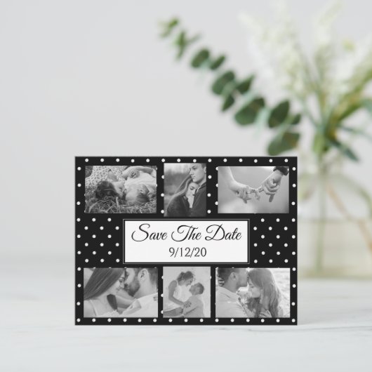 白黒ドット写真日付ポストカードの保存 案内ポストカード (スタンド正面)