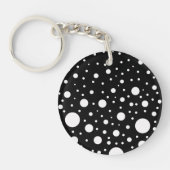 白黒ドット キーホルダー (正面)