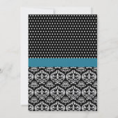 白黒ドット&ダマスクウェディング招待状 招待状 (裏面)