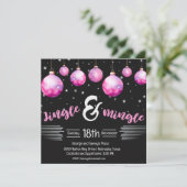 白黒ドラマチッククリスマスオーナメントジングル 招待状 (スタンド正面)