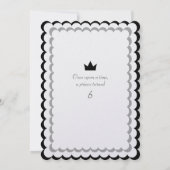 白黒ドリームキャッスルインザクラウドス誕生日 招待状 (裏面)