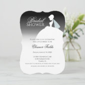 白黒ドレスエレガントブライダルシャワー 招待状 (スタンド正面)