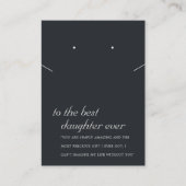 白黒ドーターギフトネックレスイヤリングカード プレイスカード (正面)