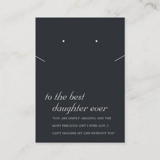 白黒ドーターギフトネックレスイヤリングカード プレイスカード (正面)