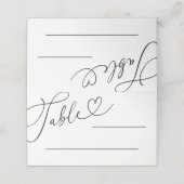 白黒ドードルハート書結婚の プレイスカード (外部開封)