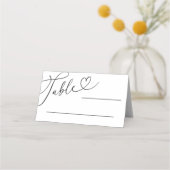 白黒ドードルハート書結婚の プレイスカード (裏面)