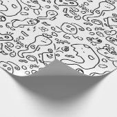 白黒ドードルパターンのラッピング紙 ラッピングペーパー (角)