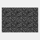 白黒ドードルパターン包装紙シート ラッピングペーパーシート (正面3)