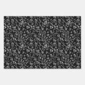 白黒ドードルパターン包装紙シート ラッピングペーパーシート (正面2)