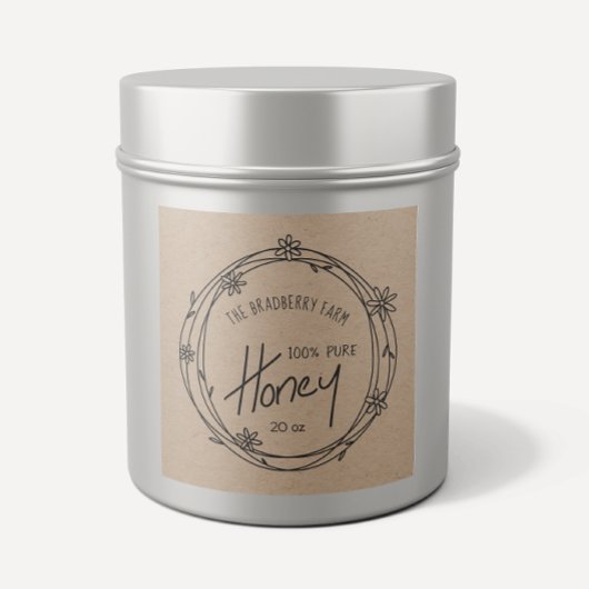 白黒ドードルリースクラフトハニーラベル スクエアシール