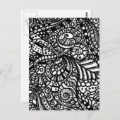 白黒ドードル絵を描ズ ポストカード (正面/裏面)