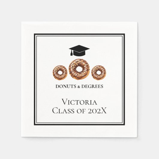 白黒ドーナツと度グラードパーティー スタンダードカクテルナプキン (正面)