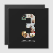 白黒ナンバー3写真コラージュ (正面/裏面)