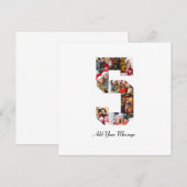 白黒ナンバー5写真コラージュ 案内状 (正面/裏面)