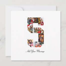 白黒ナンバー5写真コラージュ 案内状