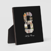 白黒ナンバー8写真コラージュ フォトプラーク (正面)