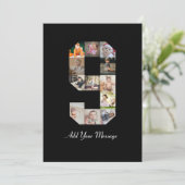 白黒ナンバー9写真コラージュ 案内状 (スタンド正面)