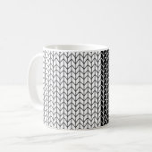 白黒ニット白マグカップ コーヒーマグカップ (正面左)