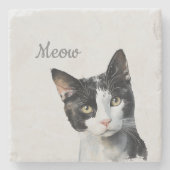 白黒ニャー ストーンコースター (正面)