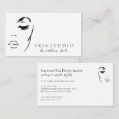 白黒ニュートラルフェミニン顔スキン 名刺 (正面/裏面)