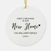 白黒ニューホーム初めてのクリスマスフォトオルナム セラミックオーナメント (正面)