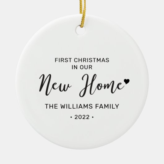 白黒ニューホーム初めてのクリスマスフォトオルナム セラミックオーナメント (正面)
