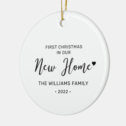白黒ニューホーム初めてのクリスマスフォトオルナム セラミックオーナメント (左)