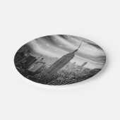 白黒ニューヨークシティのスカイライン ペーパープレート (アングル)