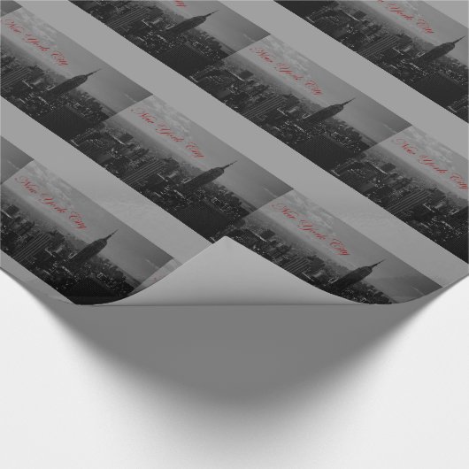 白黒ニューヨークシティギフトラップ ラッピングペーパー (角)