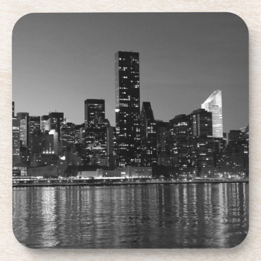 白黒ニューヨークシティスカイスカッサズシルエット コースター (正面)