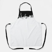 白黒ニューヨークシティスカイラインアポップ・アートのート エプロン (正面)